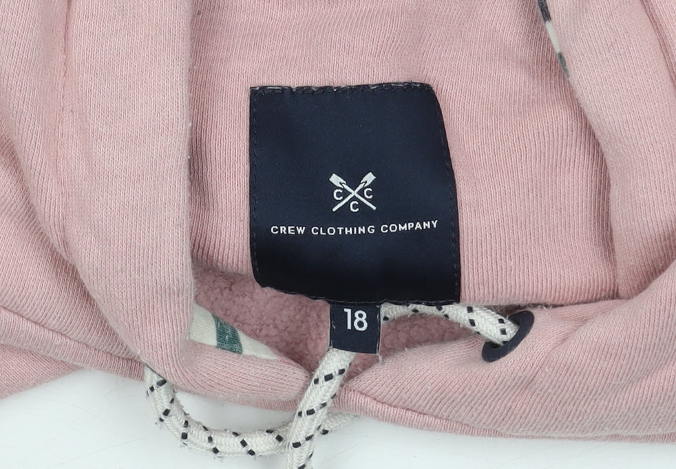 Womens UK 18 Relaxed Crew Clothing Company Pink Pullover Hoodie