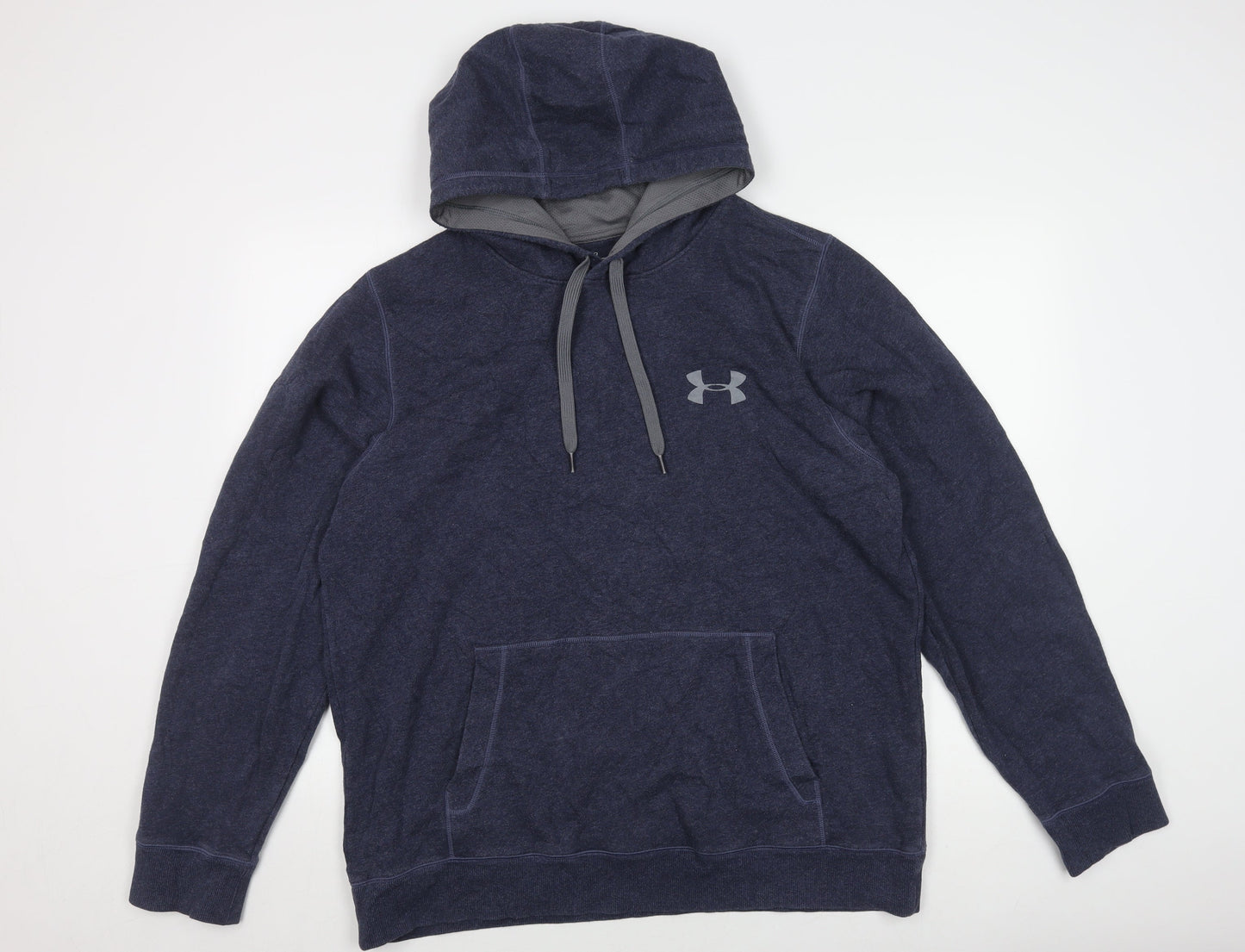 Under Armour Men's Blue Pullover Hoodie, L, Logo Accent