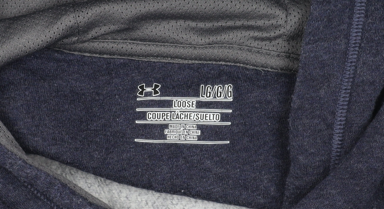 Under Armour Men's Blue Pullover Hoodie, L, Logo Accent