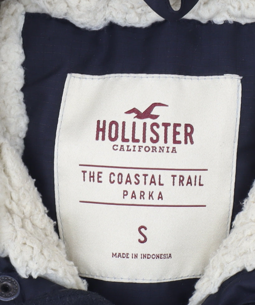 Hollister Men's Black Parka Jacket S Hooded