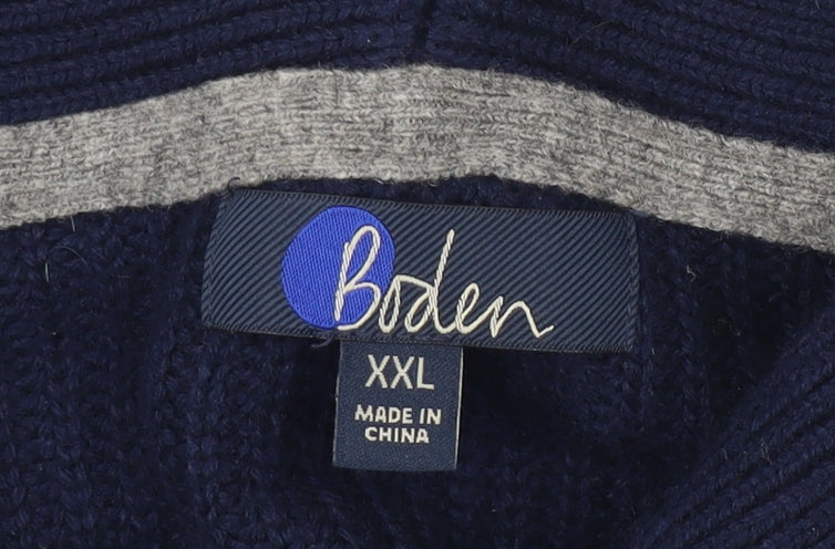Boden Men's Blue 2XL Cardigan with Button Pockets