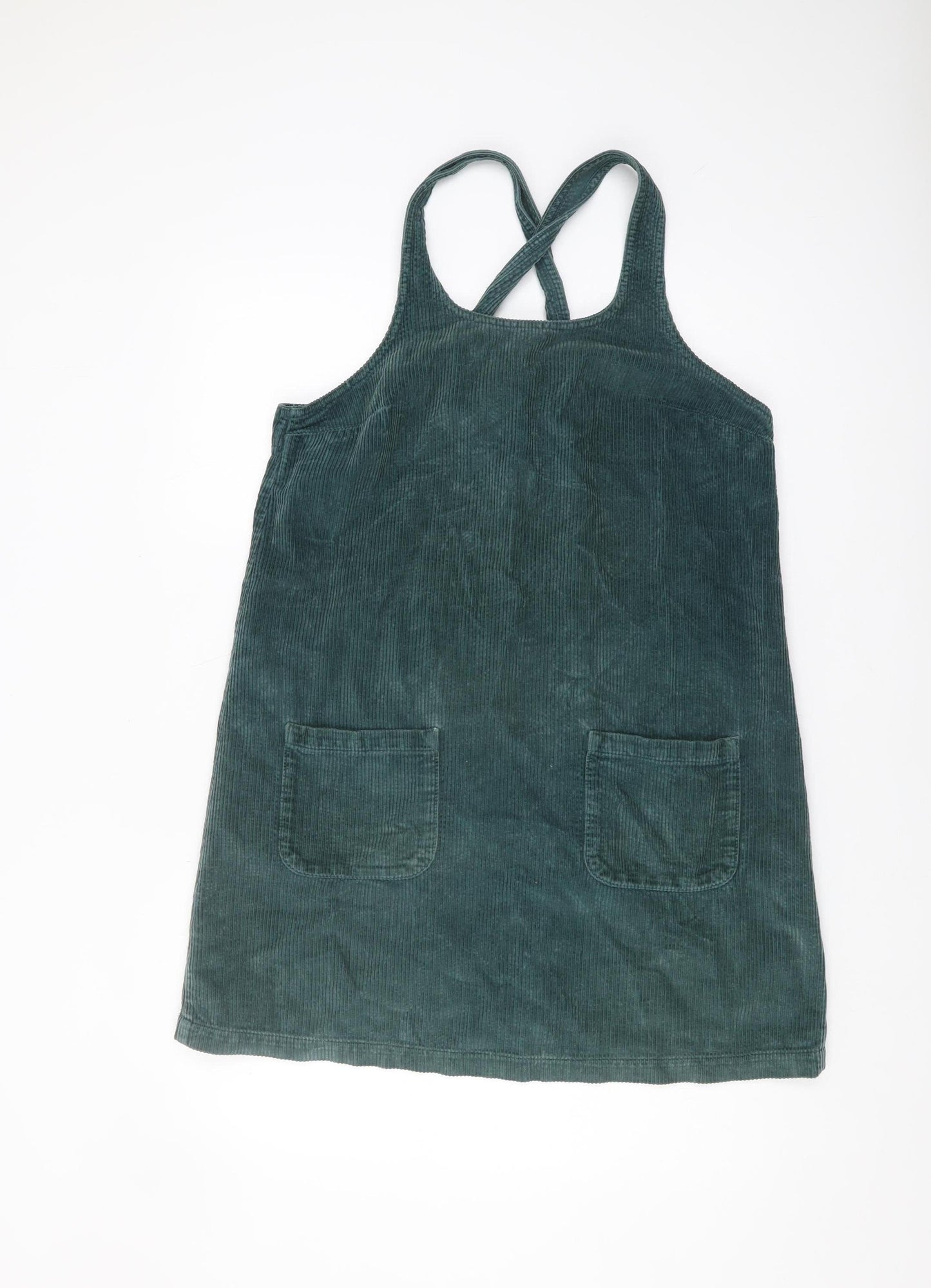 Fat Face Women's Green Corduroy Pinafore Dress Size 10