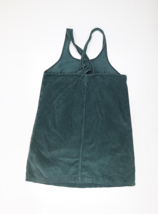 Fat Face Women's Green Corduroy Pinafore Dress Size 10