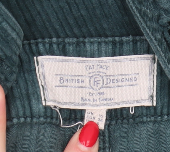 Fat Face Women's Green Corduroy Pinafore Dress Size 10