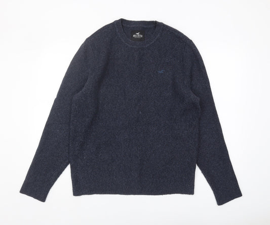 Hollister Men's Blue Pullover Jumper, Size L, Crew Neck