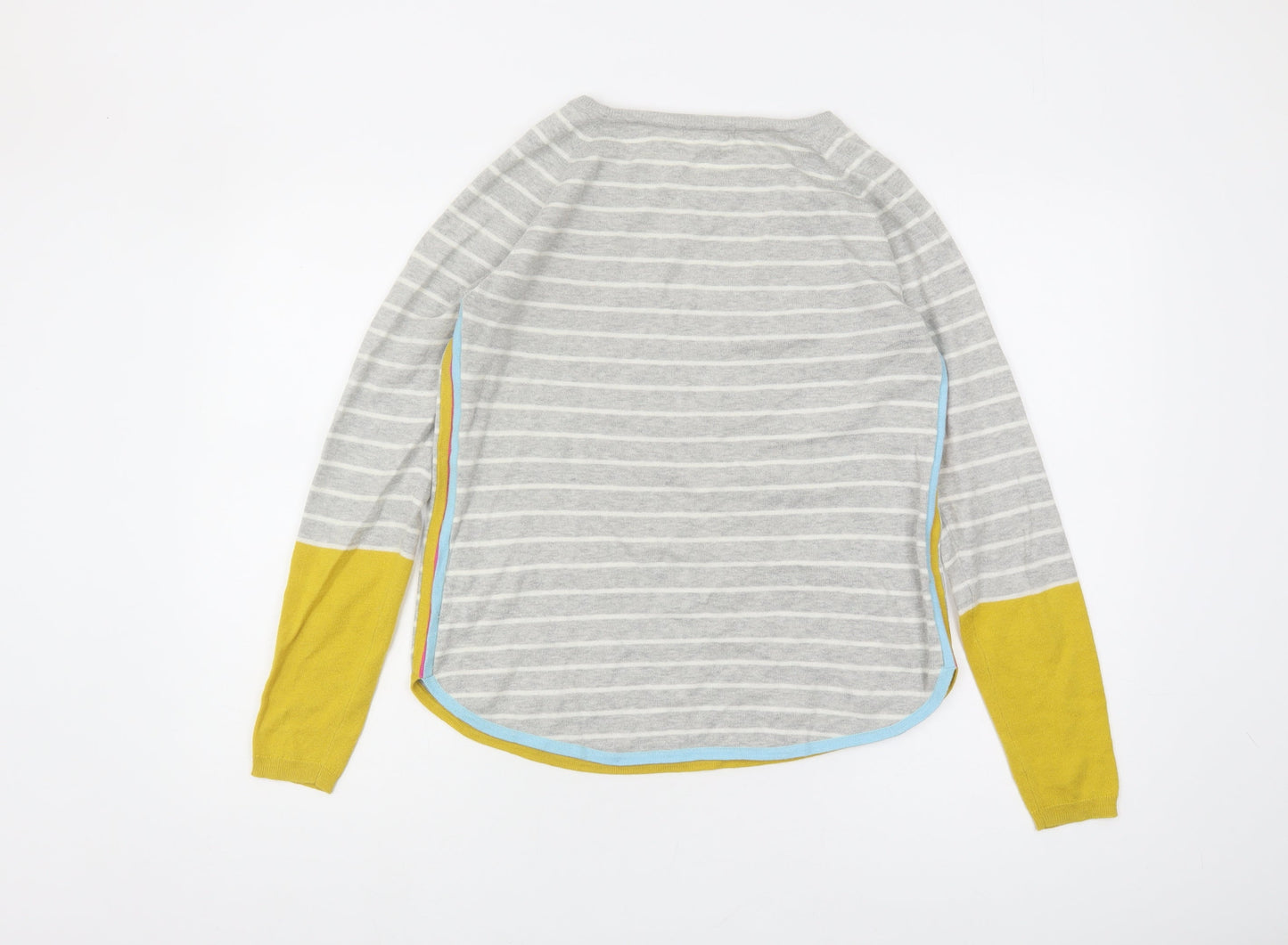 White Stuff Women's Grey Striped Pullover Jumper Size 10