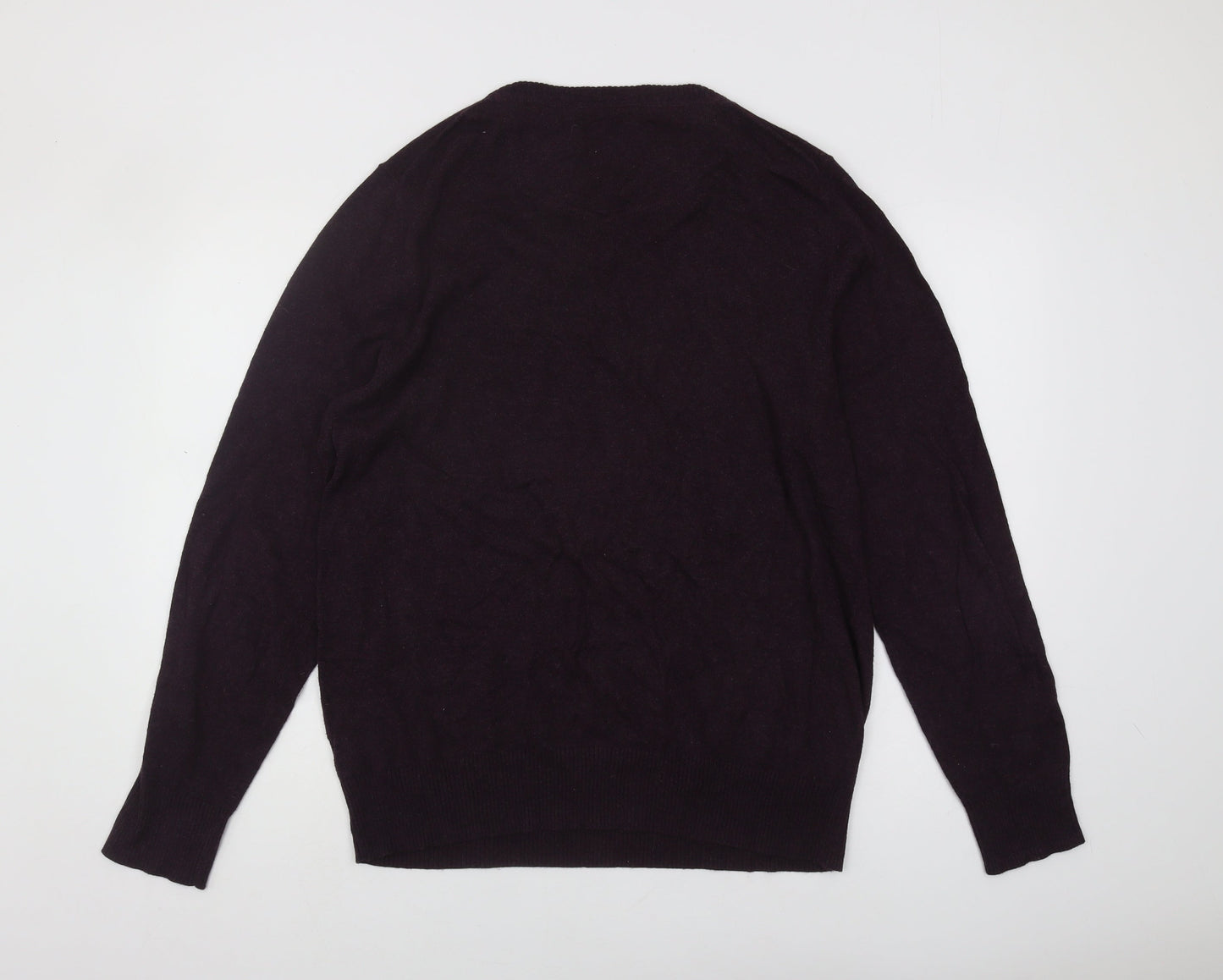 Fat Face Men's Purple V-Neck Pullover Jumper L