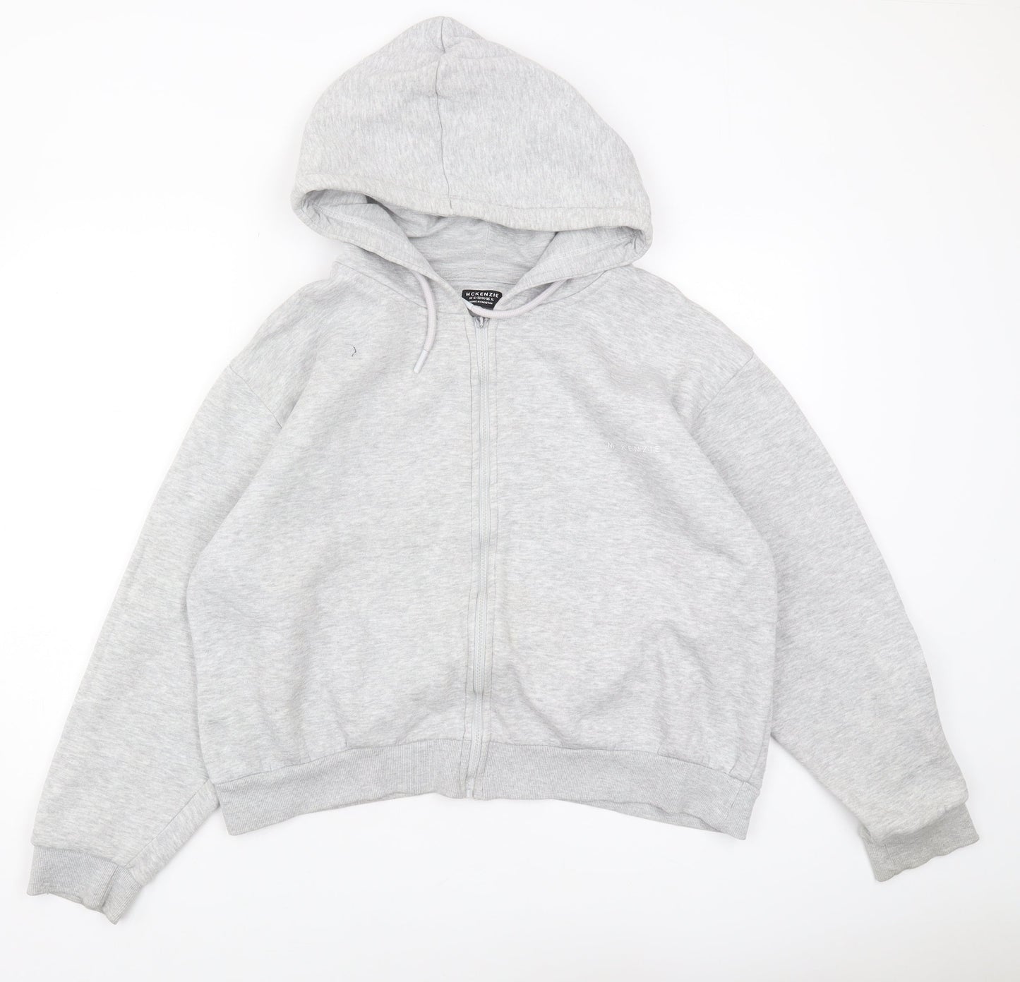 Mckenzie Unisex Grey Full Zip Hoodie Size 16