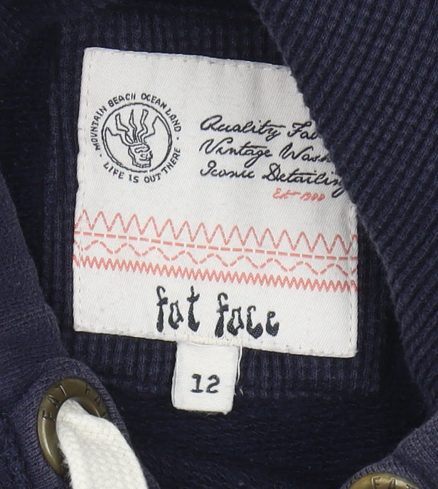 Fat Face Women's Blue Pullover Hoodie Size 12
