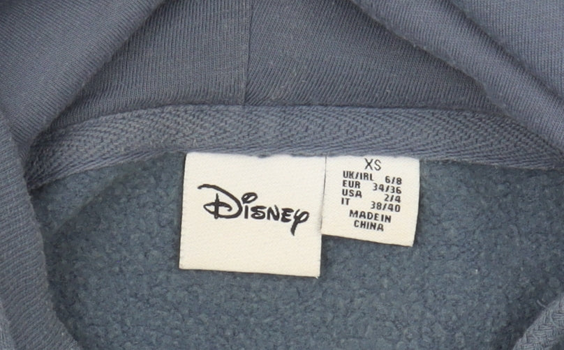 Womens UK XS Regular Disney Blue Pullover Hoodie