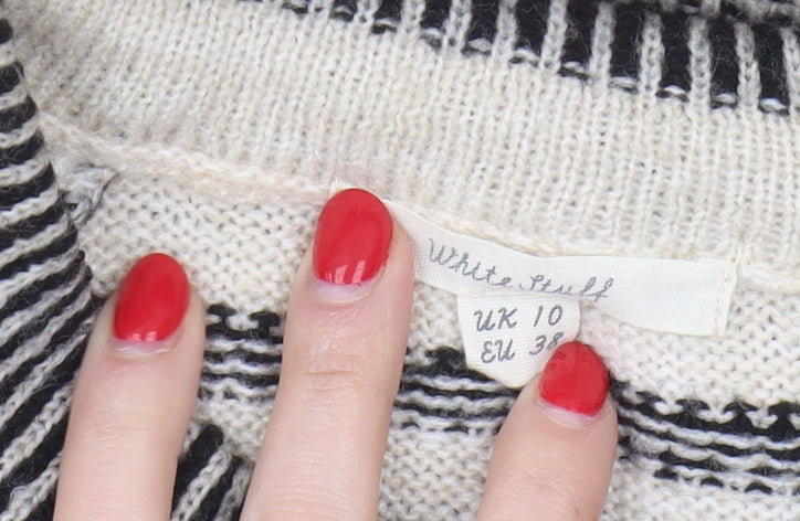 White Stuff Women's Striped Pullover Jumper Size 10
