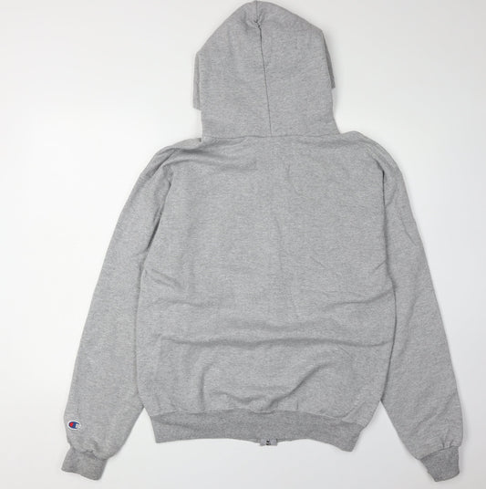 Champion Men's Grey Full Zip Hoodie Size M UCLA