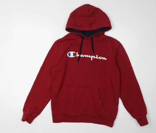 Mens UK S Regular Champion Red Pullover Hoodie