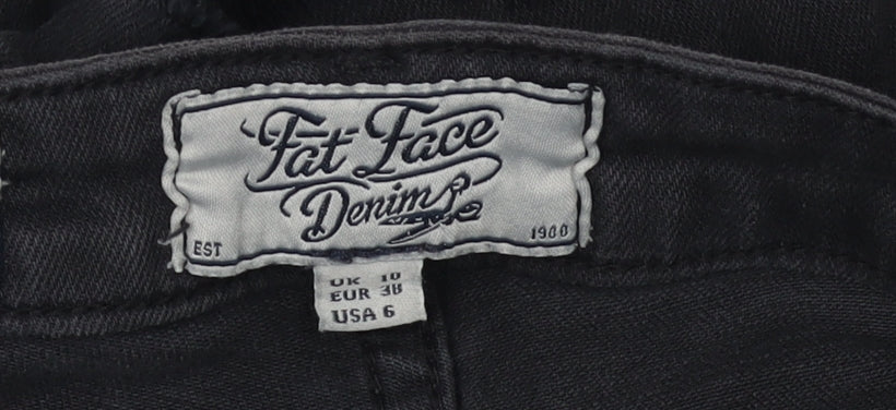 Fat Face Women's Black Cut-Off Denim Shorts Size 10