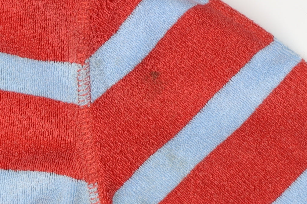 Additional view of Mini Boden boys’ red blue striped hoodie 6-7 years