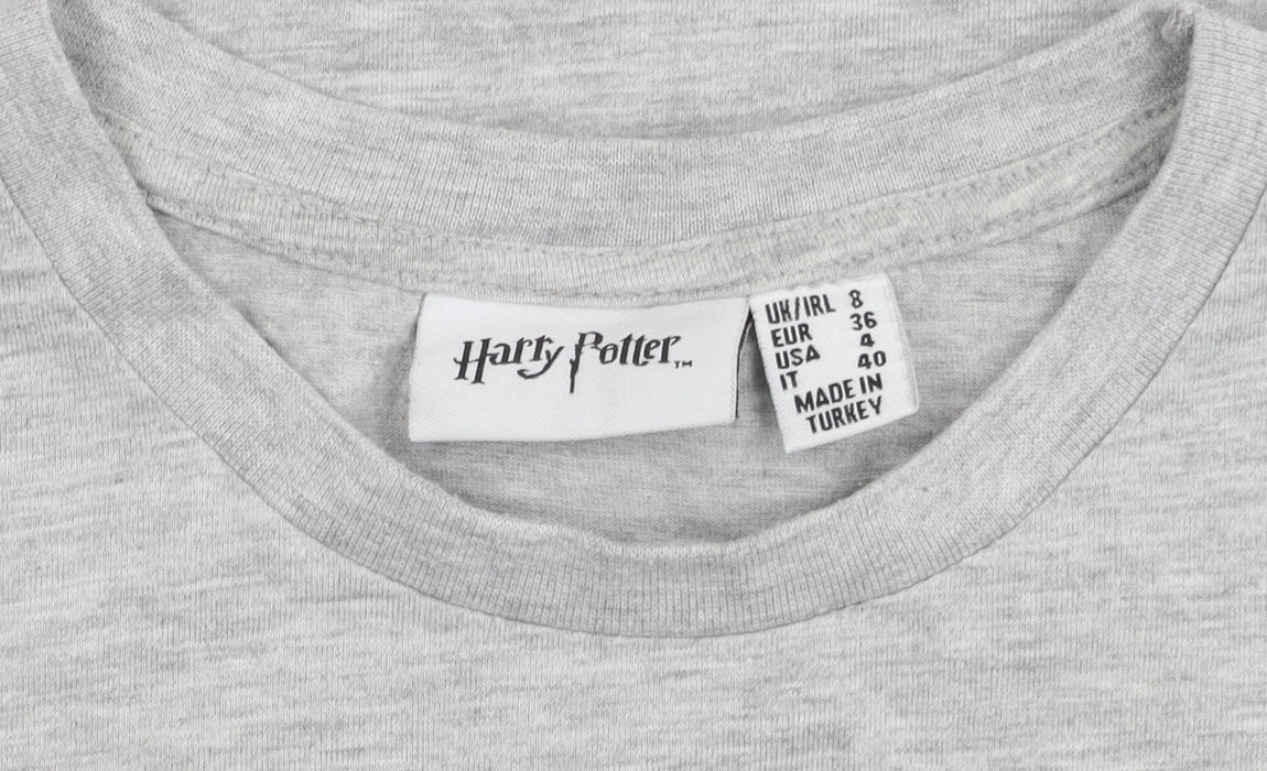 Harry Potter Women's Grey T-Shirt Size 8 - Platform 9¾