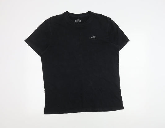 Hollister Men's Black Crew Neck T-Shirt, Size L