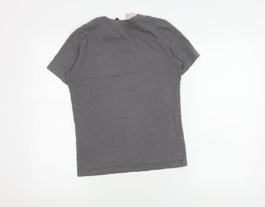 adidas Boys Grey Logo T-Shirt, M - Sporty & Casual Style