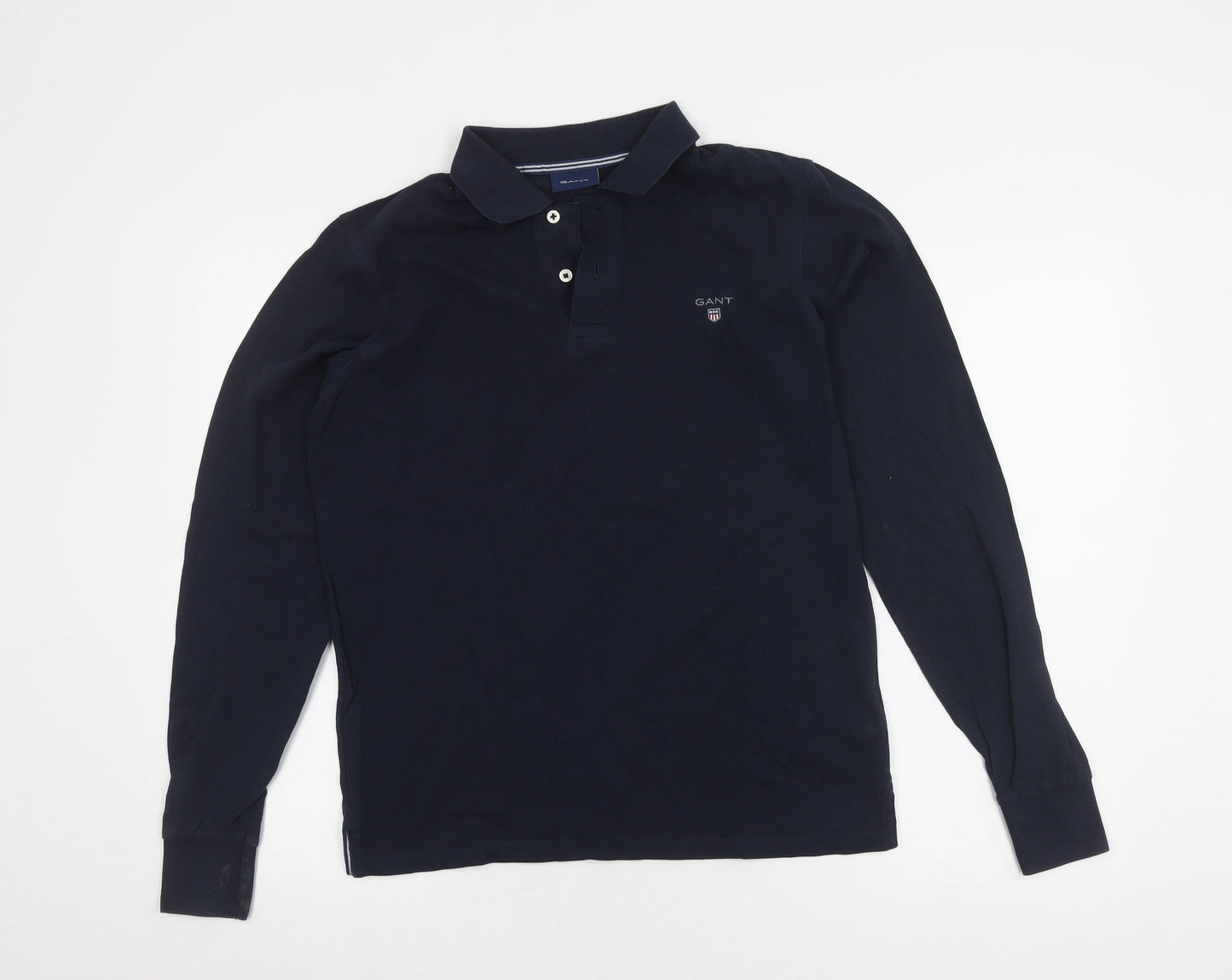 Gant Men's Blue Long Sleeve Polo Shirt Size S