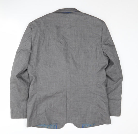 Fellini Men's Grey Blazer 42R Regular Fit Business Jacket