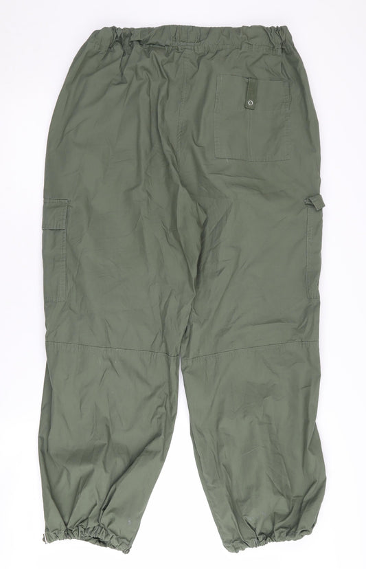 NEXT Cargo Trousers Green Medium Unisex Cotton Casual