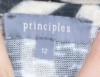 Brand and care label for Principles Women's Black Cape Jumper, size 12