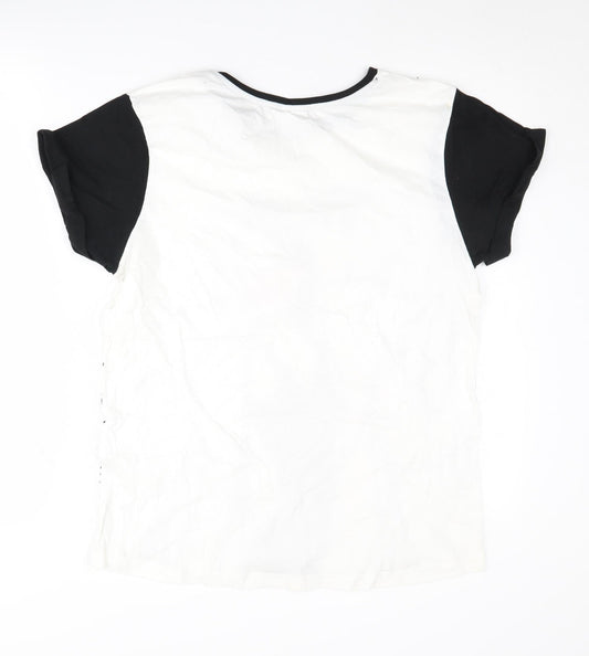 Disney Women's Black & White Cruella T-Shirt, L