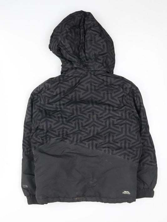 Trespass Boys Black Puffer Jacket 7-8 Years Waterproof