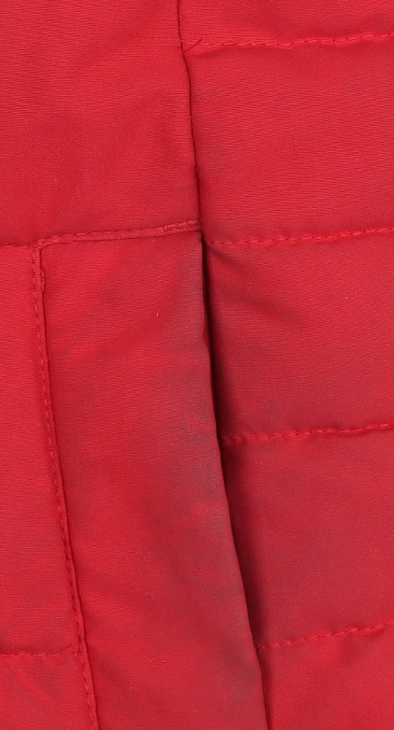 TOG24 Women's Red Puffer Jacket Size 16 with Fur Hood