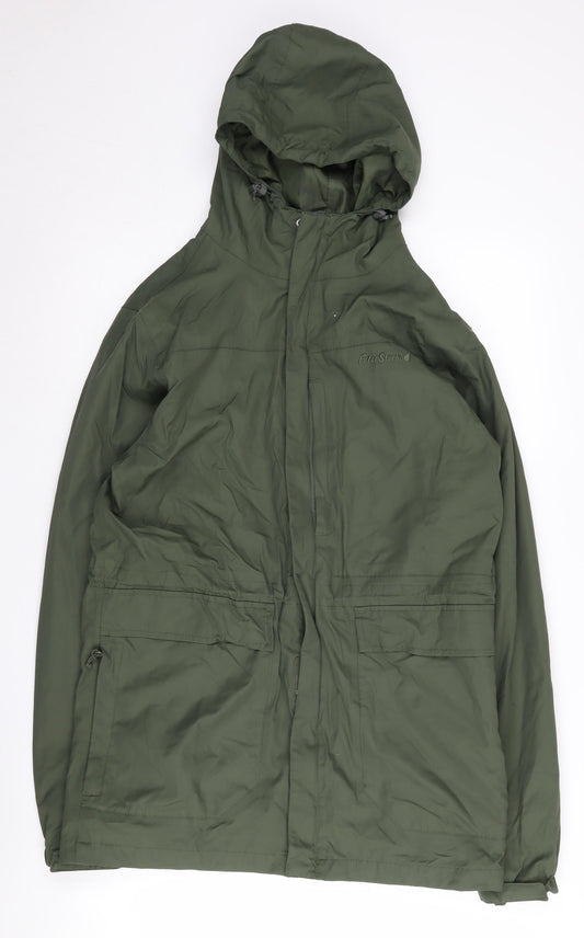 Peter Storm Men's Green Parka Jacket - M, Waterproof, Hooded