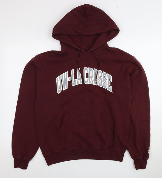 Mens UK S Regular Champion Red Pullover Hoodie