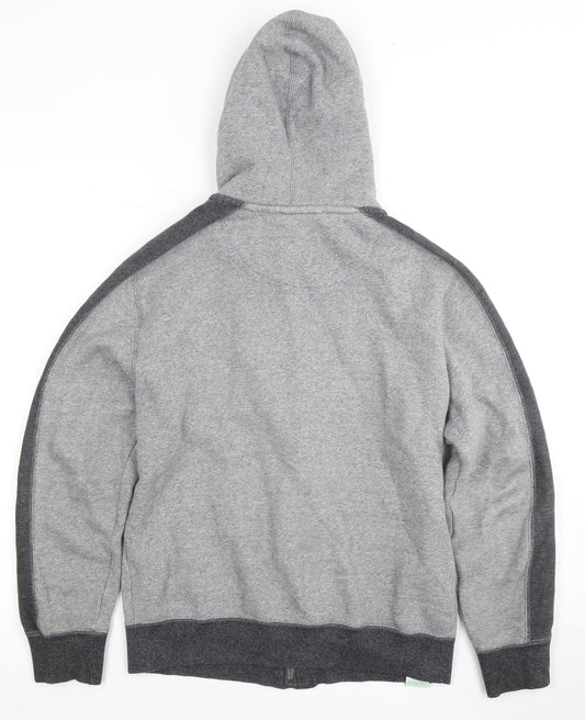 Puma Men's Grey Full Zip Hoodie S, Logo Detail