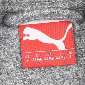 Puma Men's Grey Full Zip Hoodie S, Logo Detail