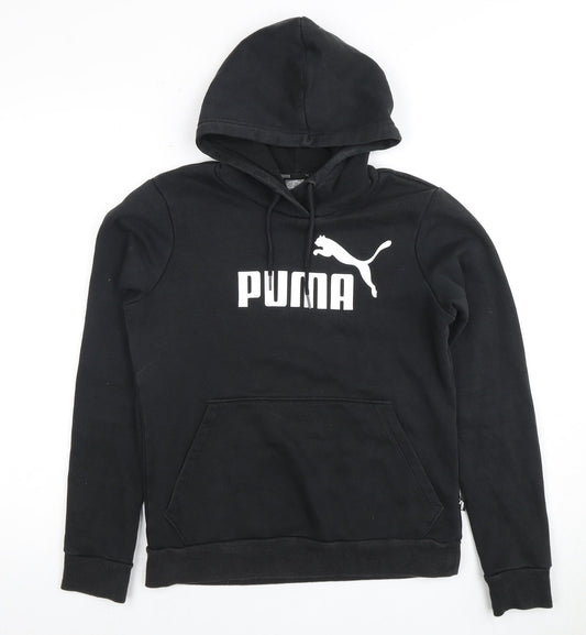 Puma Black Unisex Pullover Hoodie, Size 12, Casual Style