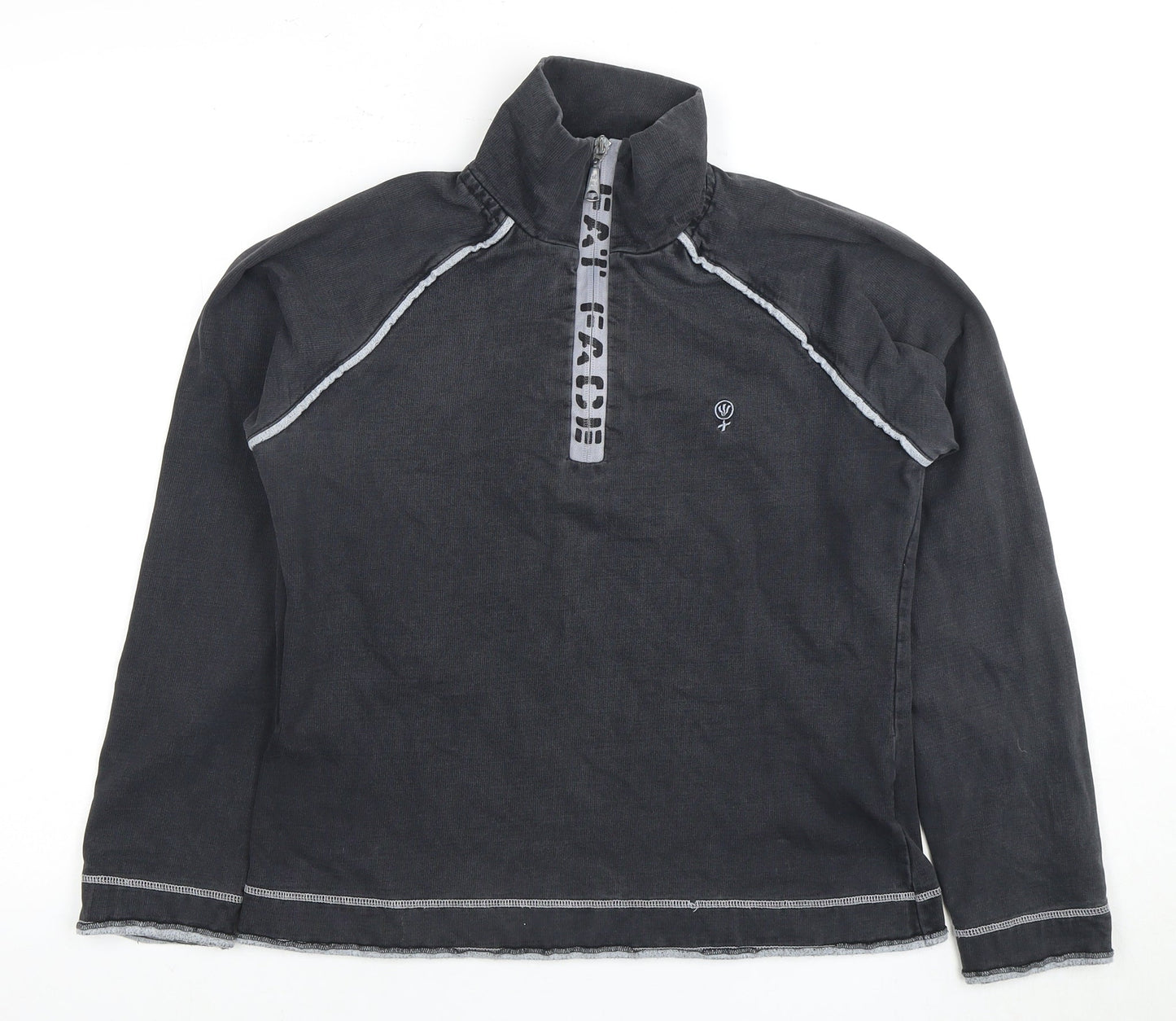 Fat Face Women's Black 1/4 Zip Sweatshirt Size 10