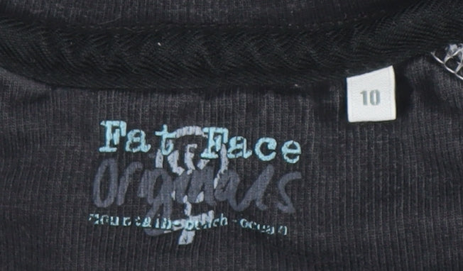 Fat Face Women's Black 1/4 Zip Sweatshirt Size 10