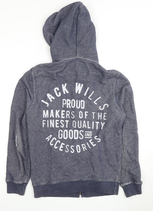 Jack Wills Men's Blue XS Full Zip Hoodie