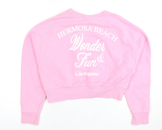 Zara Girls Pink Pullover Sweatshirt 11-12 Years Graphic Print