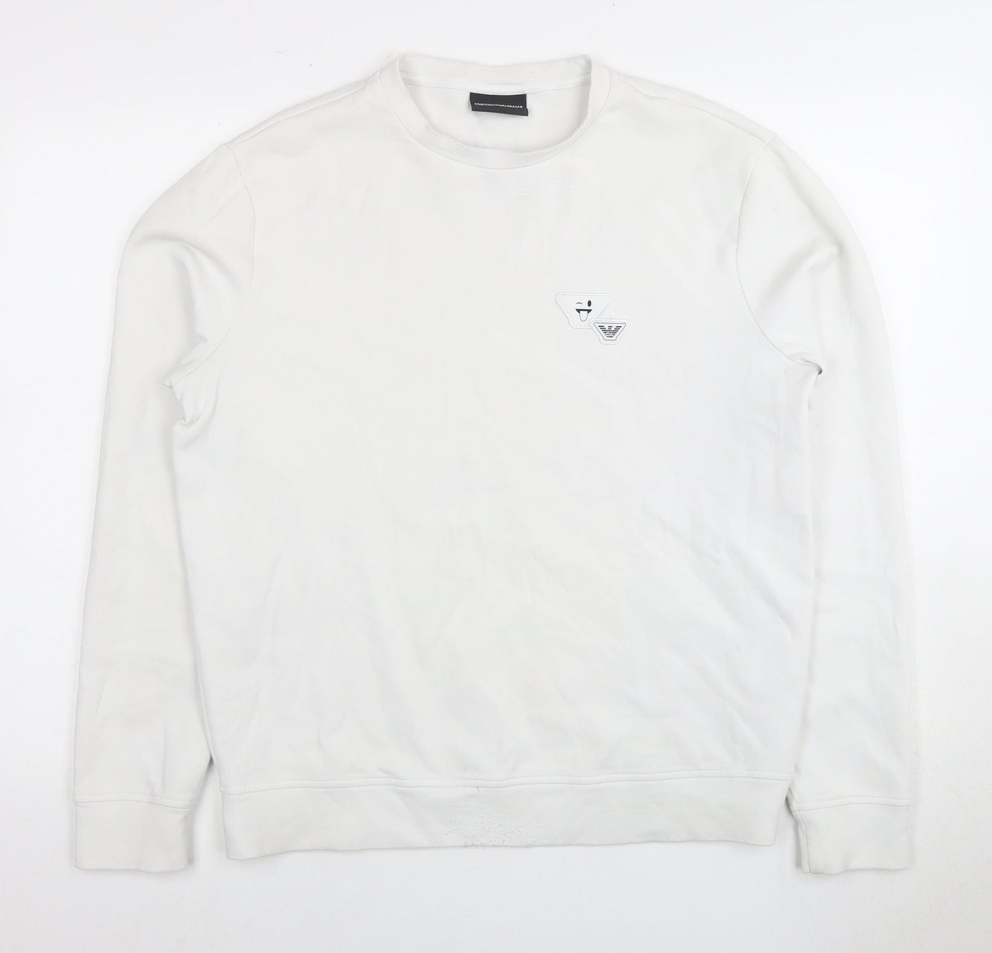Emporio Armani Men's White Sweatshirt S Logo
