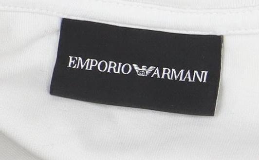 Emporio Armani Men's White Sweatshirt S Logo