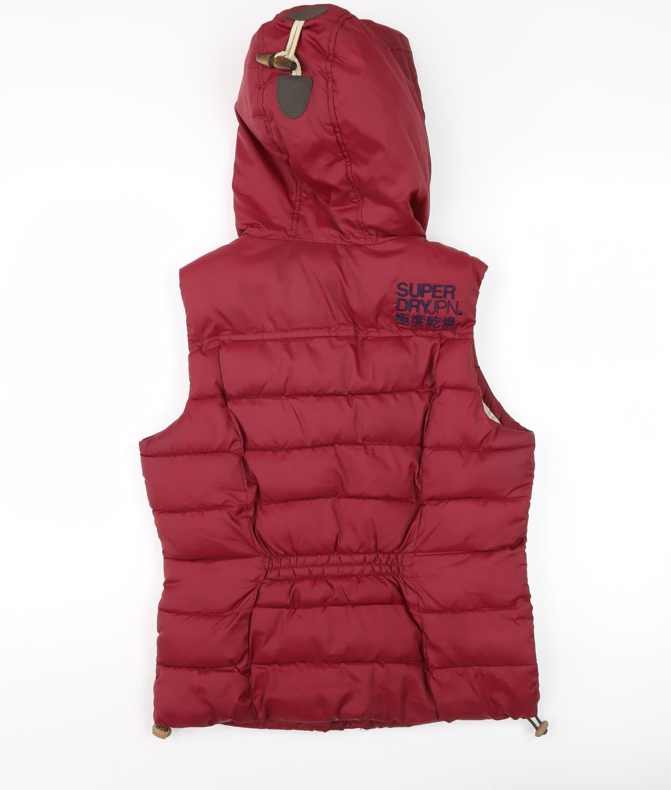 Superdry Women's Red Hooded Waistcoat S