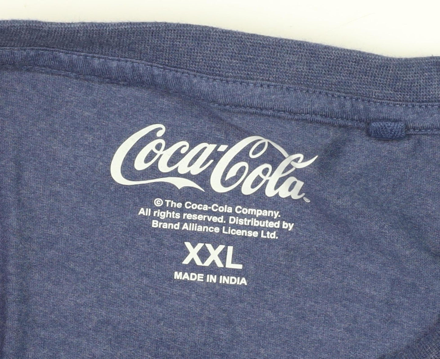 Coca-Cola Men's 2XL Blue Christmas Graphic T-Shirt