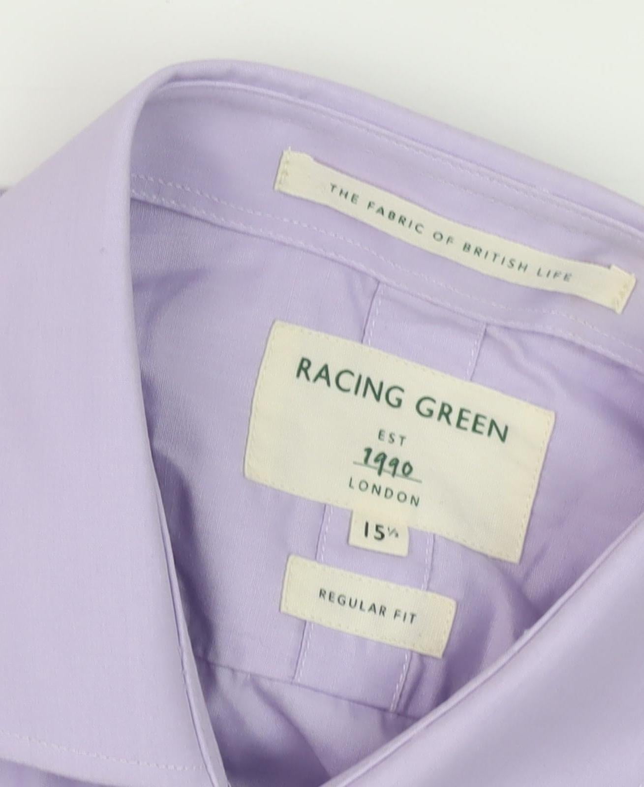 Racing Green Men's Purple Regular Fit Dress Shirt