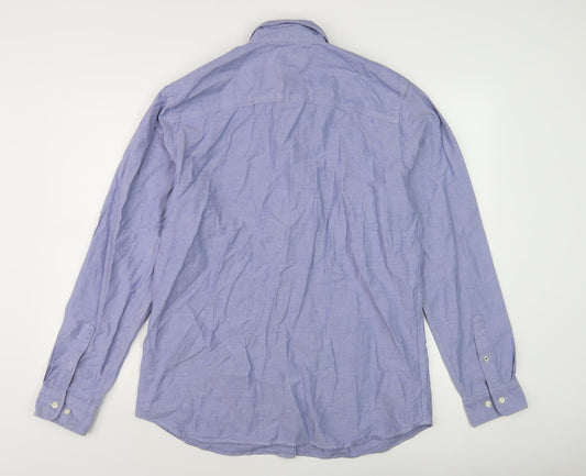 Jack & Jones Mens Blue XL Long Sleeve Button-Up Shirt