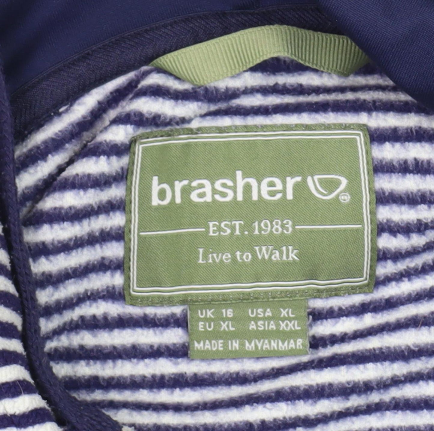 Brasher Women's Multicoloured Striped Pullover Hoodie, UK 16