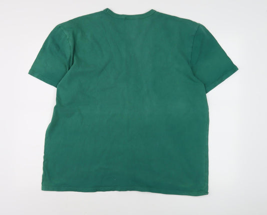 Champion Unisex Green XL T-Shirt, Crew Neck, Cotton Jersey