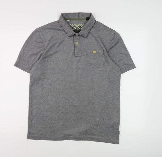 Ted Baker Grey Men's Polo Shirt Size 3 Button Accents