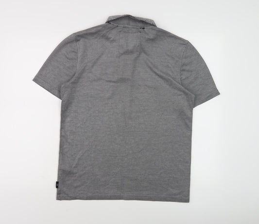 Ted Baker Grey Men's Polo Shirt Size 3 Button Accents