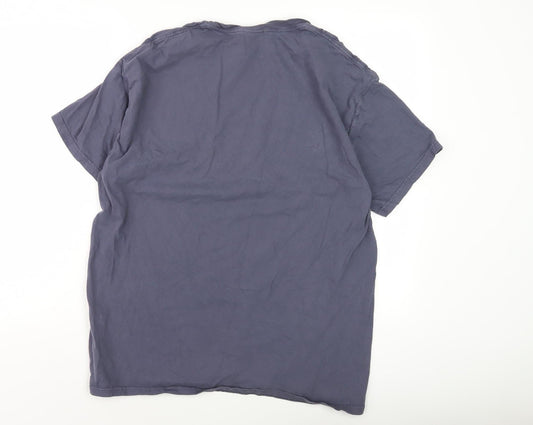 Comfort Wash Men's Blue L Graphic Print T-Shirt