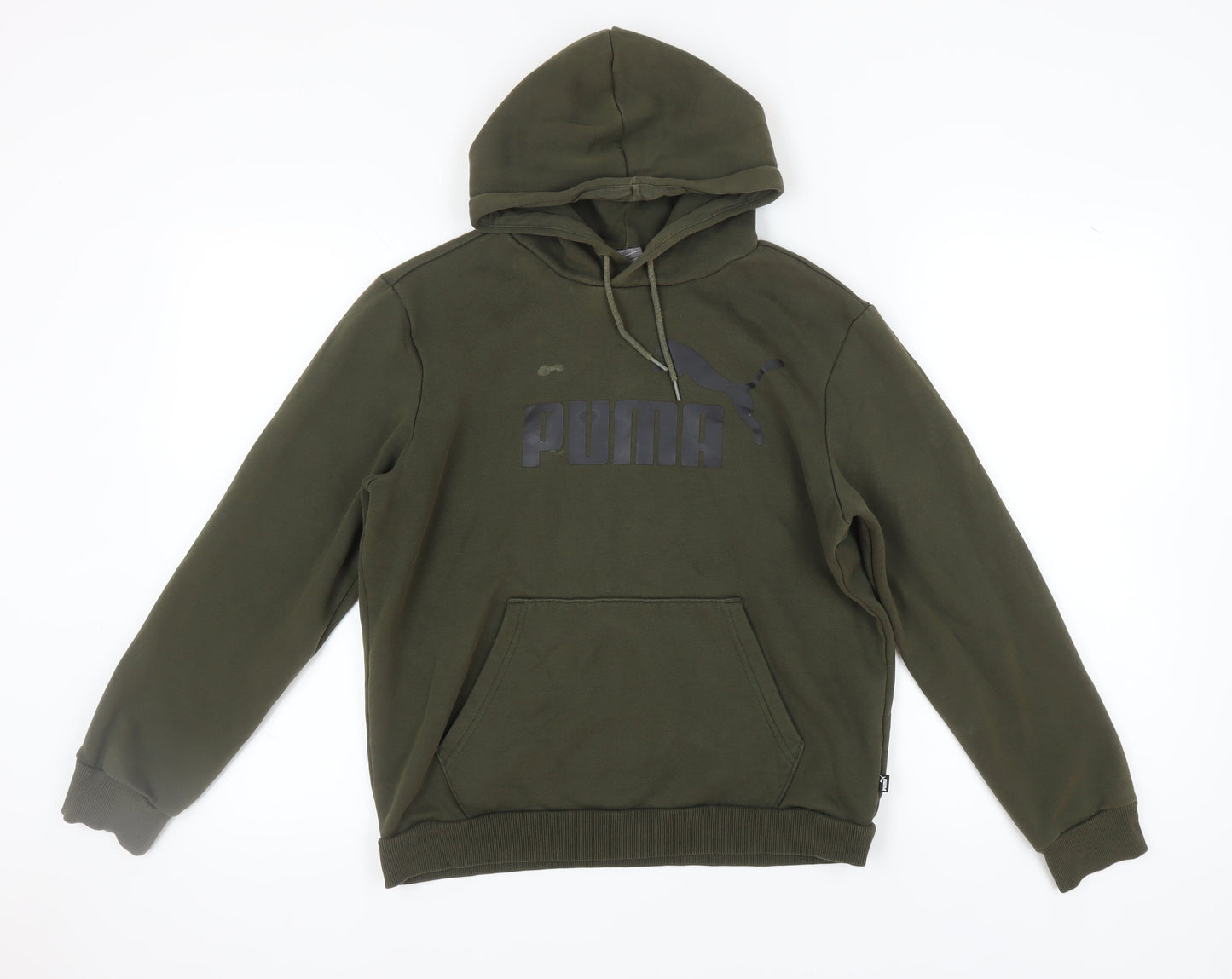Puma Men's Green Pullover Hoodie - Size S, Logo Accent
